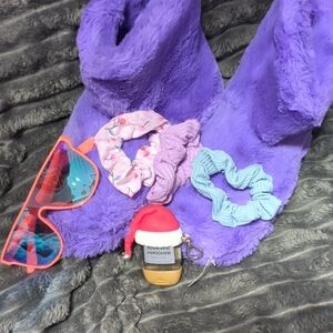 Aerie Purple Fuzzy Slippers Combo